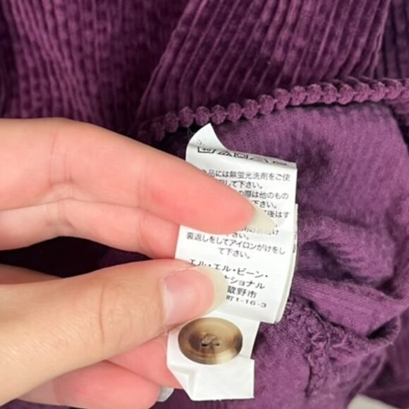 Vintage L.L. Bean Purple Corduroy Button Down Women's Small - Picture 5 of 6